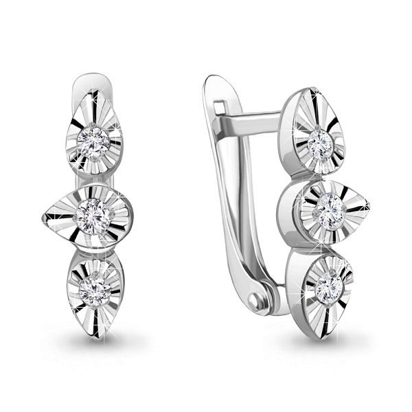 Серьги Аквамарин - Серебро 925, Фианит (арт. 49336.5)