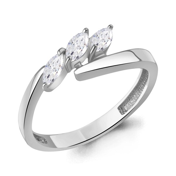 Кольцо Аквамарин - Серебро 925, Фианит (арт. 600572.5)