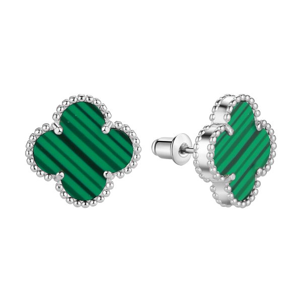 Серьги FRESH - Серебро 925, Малахит (арт. TC-E01989-X-W-Mal-X-X)