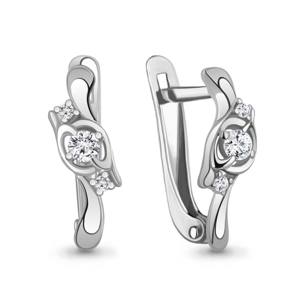 Серьги Аквамарин - Серебро 925, Фианит (арт. 49779А.5)