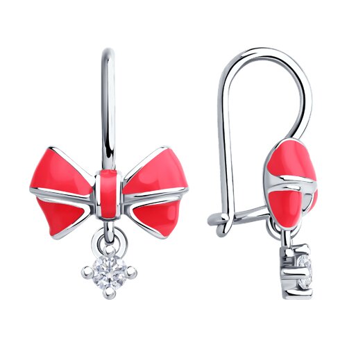 Серьги Diamant - Серебро 925, Фианит, Эмаль (арт. 94-120-02177-1)