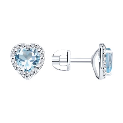 Серьги SOKOLOV - Серебро 925, Топаз, Фианит (арт. 92022956)