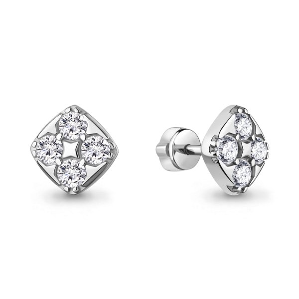 Серьги Аквамарин - Серебро 925, Фианит (арт. 400725А.5)