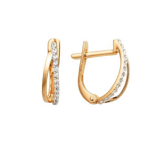 Серьги ЮФ Династия - Золото 585, Фианит (арт. 000772-1102)