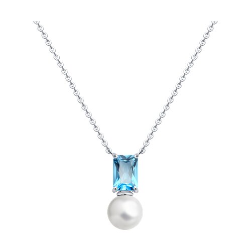 Колье Diamant - Золото 585, Топаз, Жемчуг культивированный (арт. 52-370-02793-1)