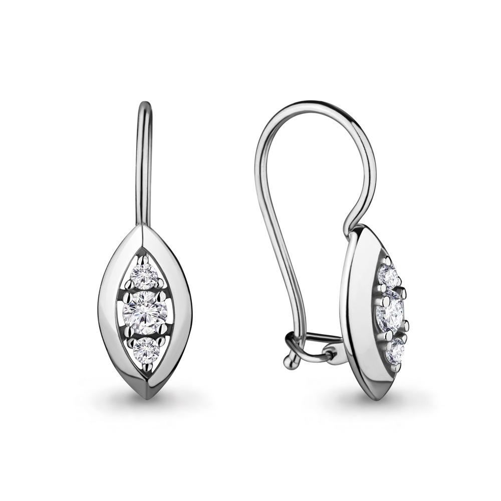 Серьги Аквамарин - Серебро 925, Фианит (арт. 46683А.5)