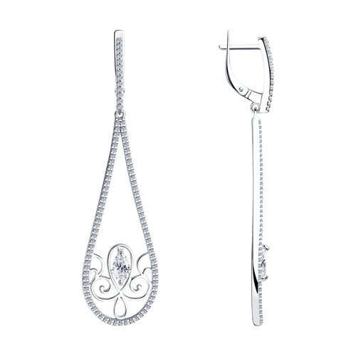 Серьги SOKOLOV - Серебро 925, Фианит (арт. 94023620)