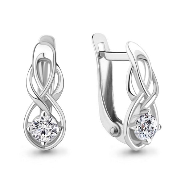 Серьги Аквамарин - Серебро 925, Фианит (арт. 437151А.5)