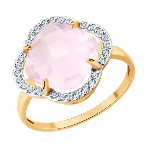 Кольцо SOKOLOV - Золото 585, Кварц, Фианит (арт. 717201)