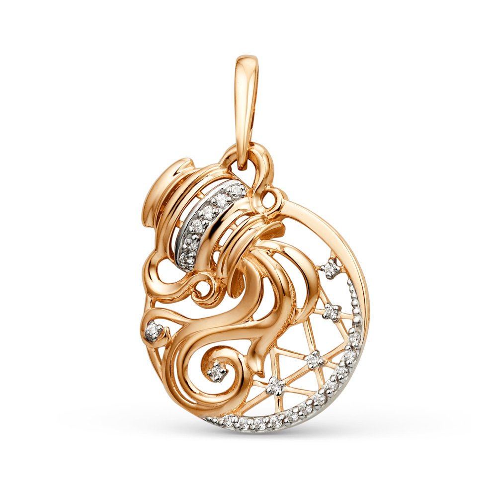 Подвеска ЮФ Династия - Золото 375, Фианит (арт. 101128-5102)