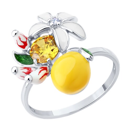 Кольцо SOKOLOV - Серебро 925, Фианит, Эмаль (арт. 94014446)