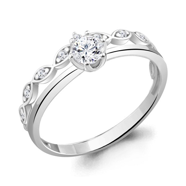 Кольцо Аквамарин - Серебро 925, Фианит (арт. 67240А.5)