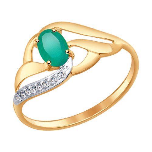 Кольцо SOKOLOV - Золото 375, Агат, Фианит (арт. 37714649)