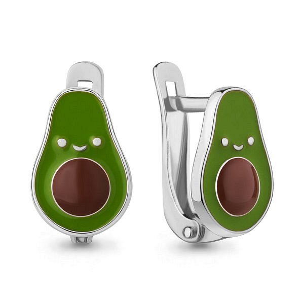 Серьги Аквамарин - Серебро 925, Эмаль (арт. 34146.5)