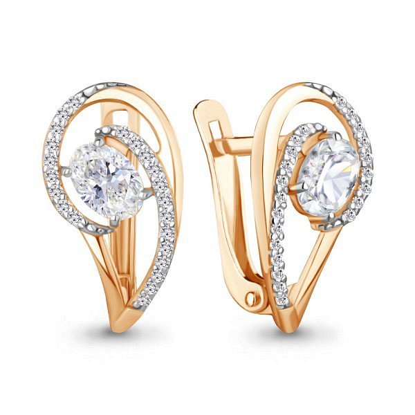 Серьги Аквамарин - Золото 375, Фианит (арт. 400788А.8)