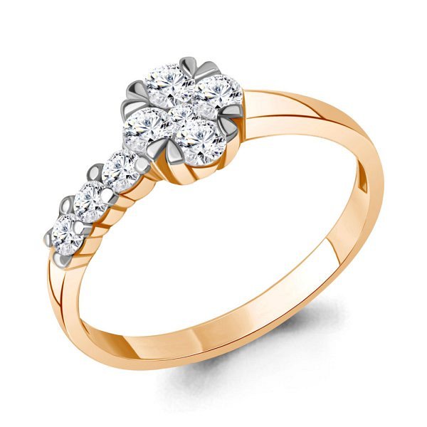 Кольцо Аквамарин - Серебро 925, Фианит (арт. 68616А.6)