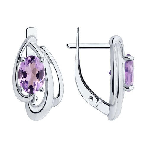 Серьги Diamant - Серебро 925, Аметист (арт. 94-320-00174-2)