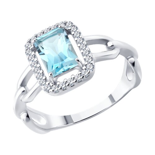 Кольцо SOKOLOV - Серебро 925, Топаз, Фианит (арт. 92014706)