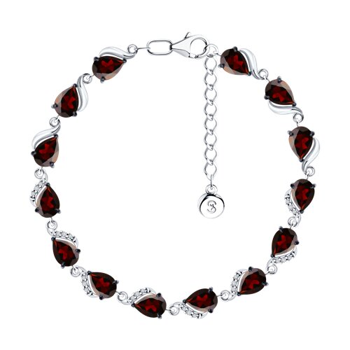 Браслет SOKOLOV - Серебро 925, Гранат, Фианит (арт. 92050161)
