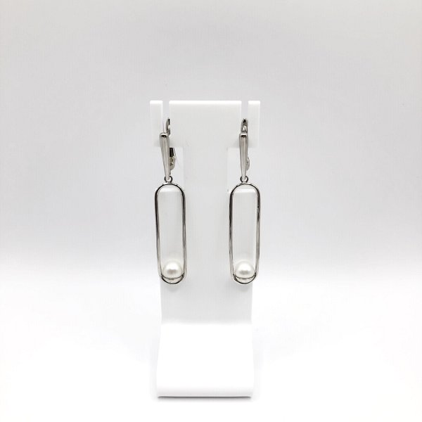 Серьги FRESH - Серебро 925, Жемчуг культивированный (арт. PI-E03538-X-W-PN-X-X)