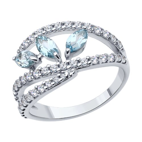 Кольцо SOKOLOV - Серебро 925, Топаз, Фианит (арт. 92014530)