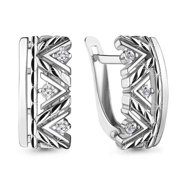 Серьги Аквамарин - Серебро 925, Фианит (арт. 48584А.5)