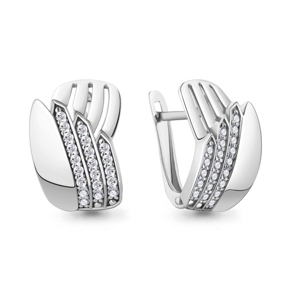 Серьги Аквамарин - Серебро 925, Фианит (арт. 49860А.5)