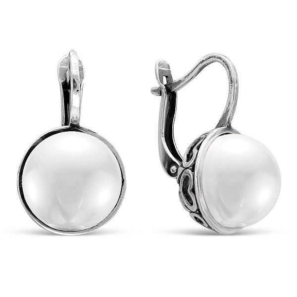 Серьги Красная пресня - Серебро 925, Жемчуг имитация (арт. 3367346)