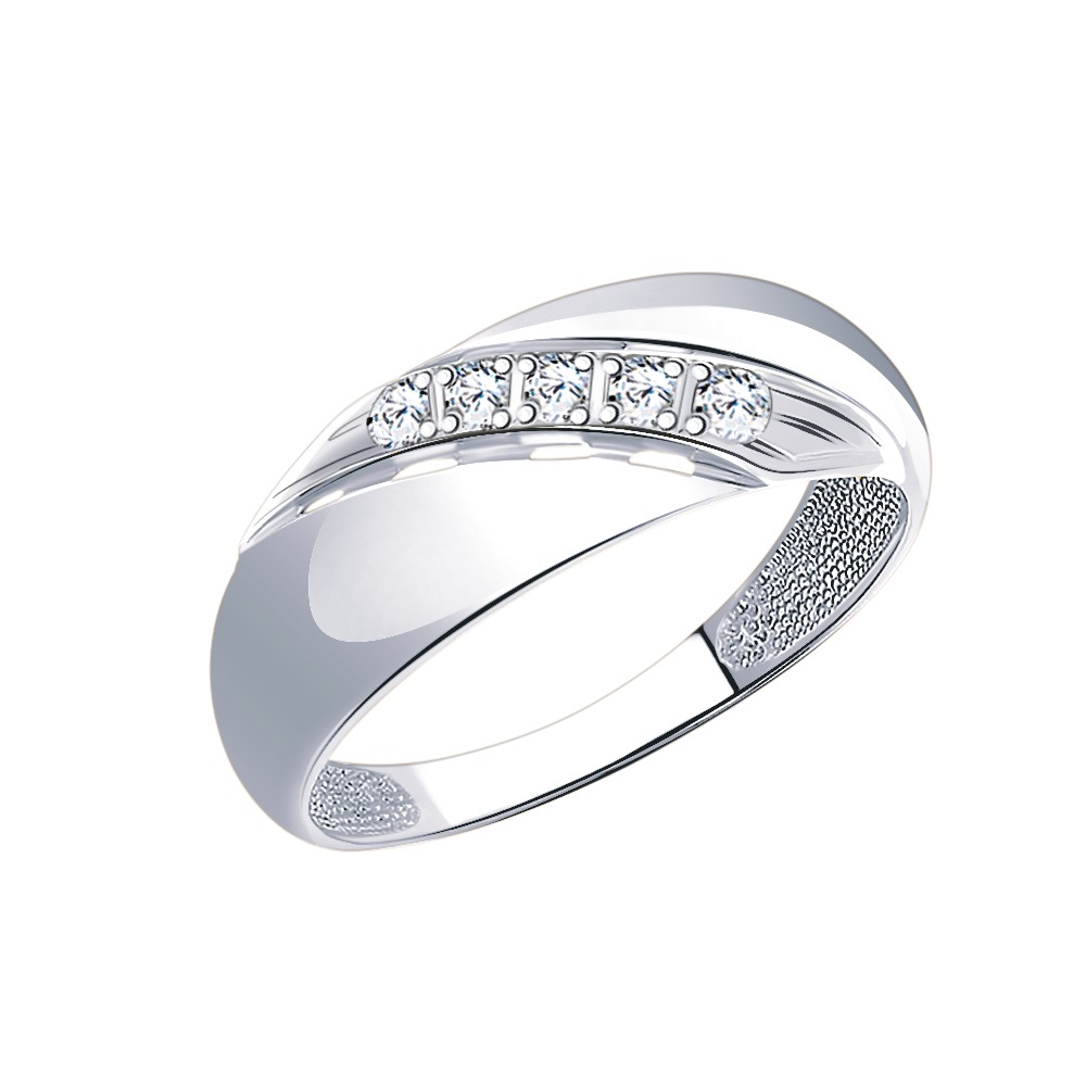 Кольцо Атолл - Серебро 925, Фианит (арт. 1356-925)