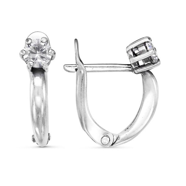 Серьги Красная пресня - Серебро 925, Фианит (арт. 3386874Д)