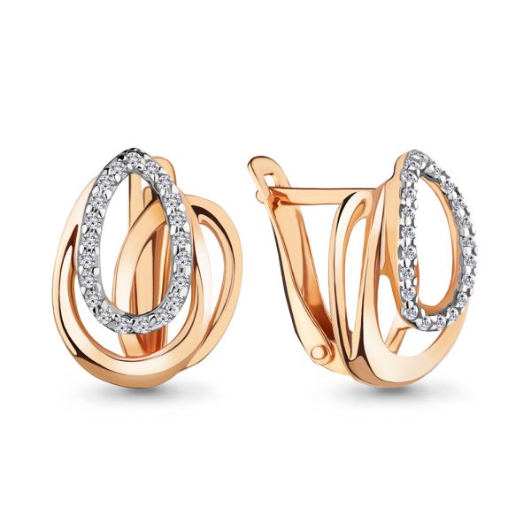 Серьги Аквамарин - Золото 585, Фианит (арт. 42235А.1)