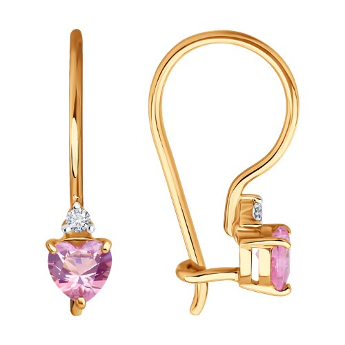 Серьги Diamant - Золото 585, Фианит (арт. 51-120-02845-1)