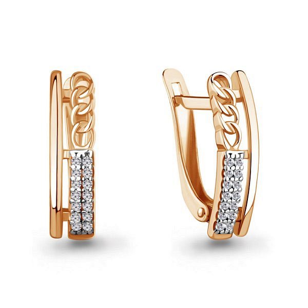 Серьги Аквамарин - Золото 375, Фианит (арт. 400670А.8)