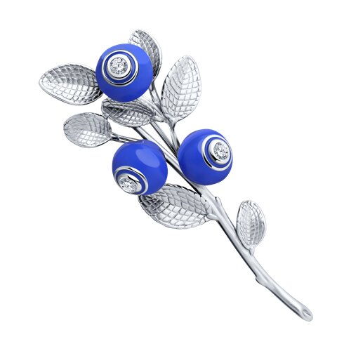 Брошь SOKOLOV - Серебро 925, Фианит, Эмаль (арт. 94040120)