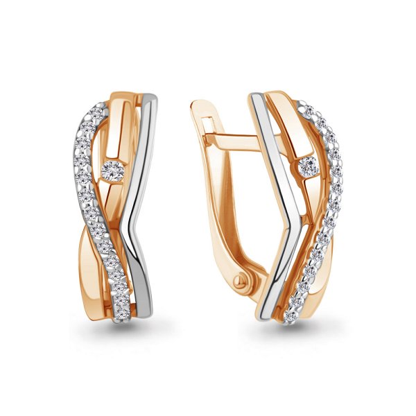 Серьги Аквамарин - Золото 375, Фианит (арт. 45324А.8)