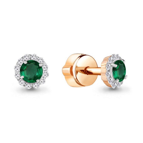 Серьги Аквамарин - Серебро 925, Синтетический изумруд, Фианит (арт. 42884Г.6)