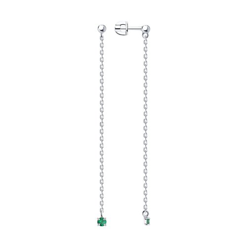 Серьги Diamant - Серебро 925, Изумруд (арт. 94-222-01102-3)
