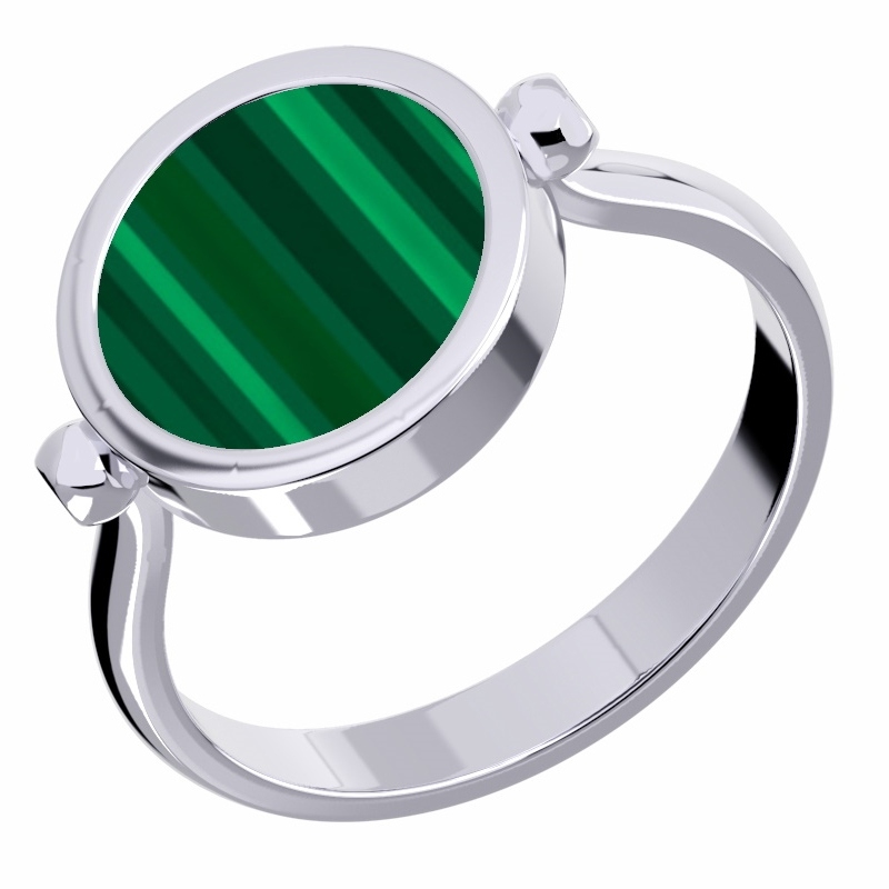 Кольцо POKROVSKY - Серебро 925, Синтетический малахит (арт. 1101624-05725)