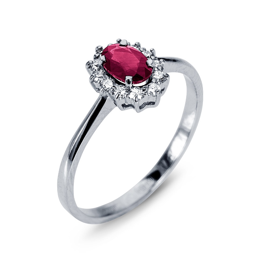 Кольцо Platinum Lab. - Платина 950, Рубин, Бриллиант (арт. ПК-206Р-01)