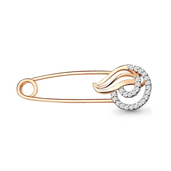 Булавка Аквамарин - Золото 375, Фианит (арт. 71517А.8)