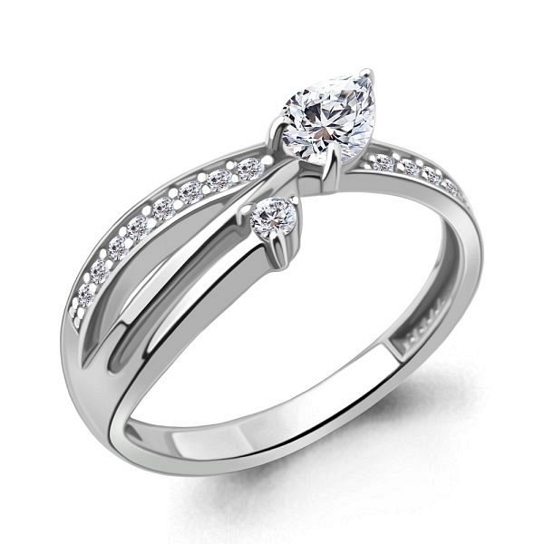 Кольцо Аквамарин - Серебро 925, Фианит (арт. 600120А.5)