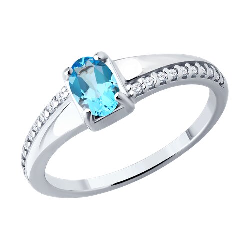 Кольцо SOKOLOV - Серебро 925, Топаз, Фианит (арт. 92014882)