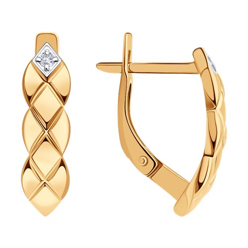 Серьги Diamant - Золото 585, Фианит (арт. 51-120-00363-1)