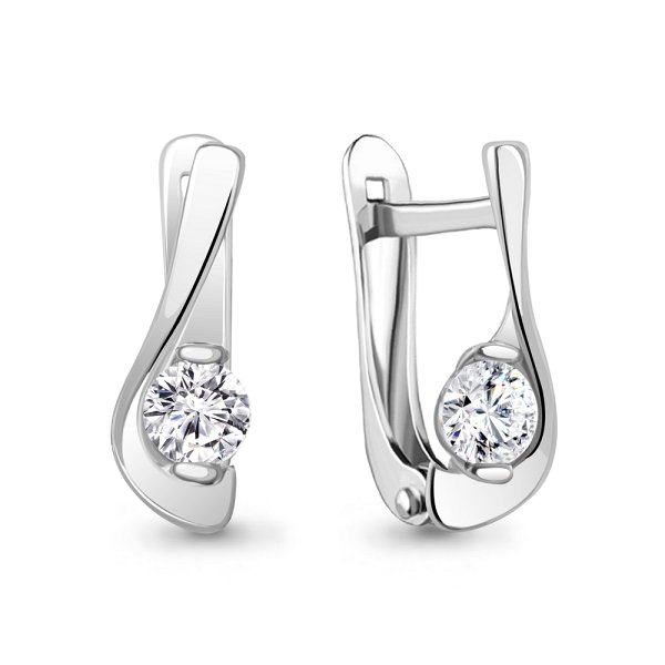 Серьги Аквамарин - Серебро 925, Фианит (арт. 49361А.5)