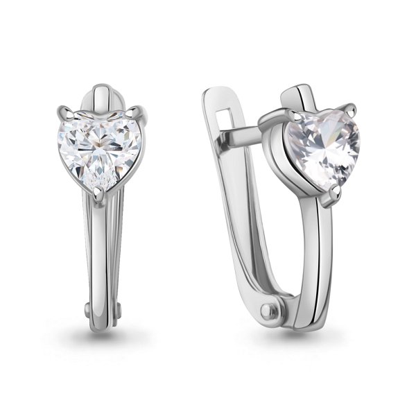 Серьги Аквамарин - Серебро 925, Фианит (арт. 400550.5)