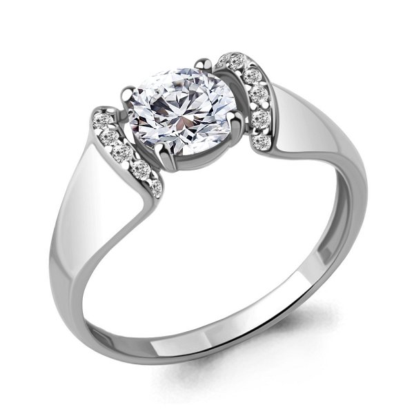 Кольцо Аквамарин - Серебро 925, Фианит (арт. 67405А.5)