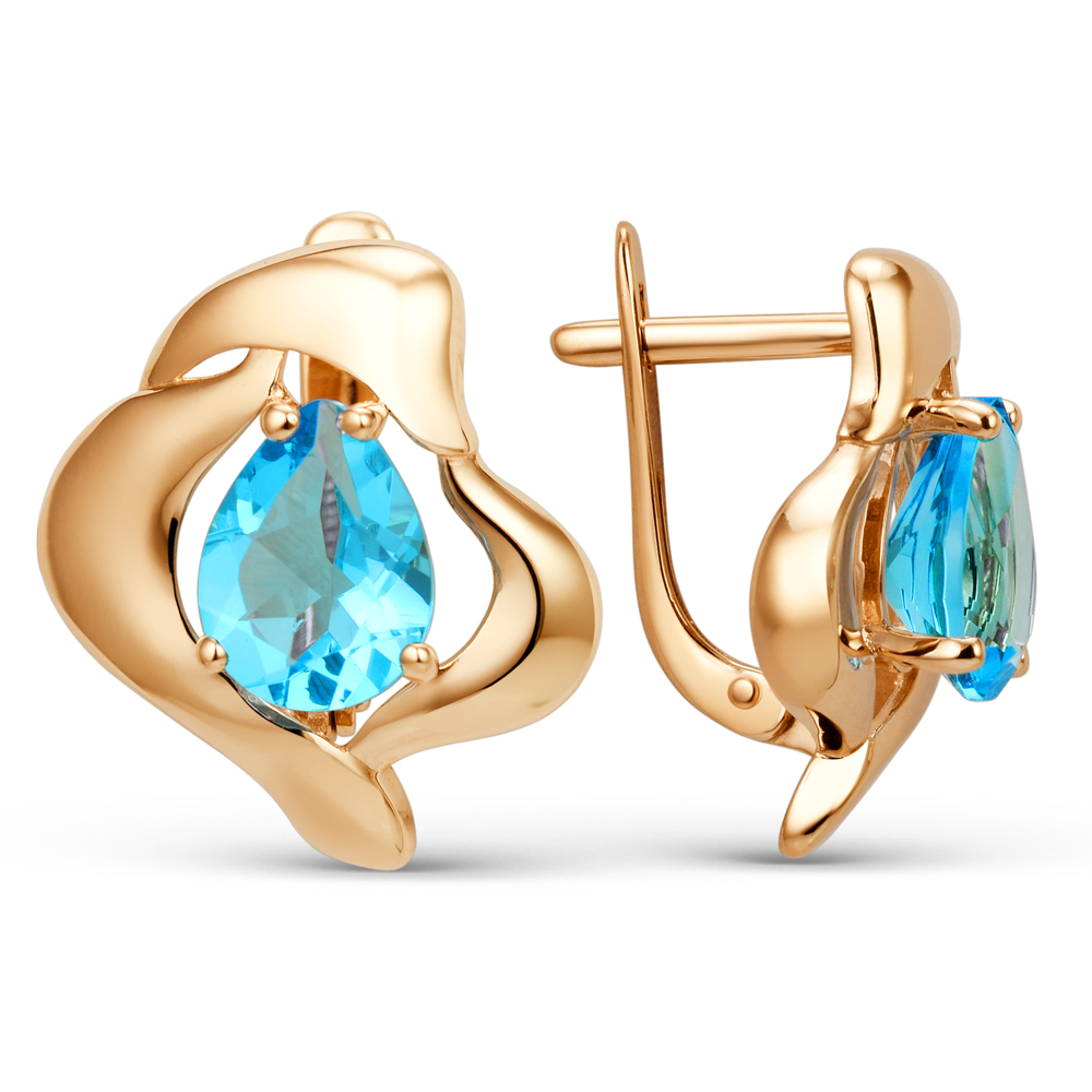 Серьги ЮФ Династия - Золото 375, Синтетический ситалл (арт. 010292-5310)