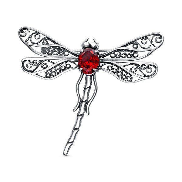 Брошь Красная пресня - Серебро 925, Фианит (арт. 13816650-18)