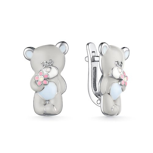 Серьги Мириада - Серебро 925, Фианит, Эмаль (арт. 901022340)