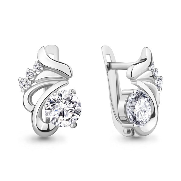 Серьги Аквамарин - Серебро 925, Фианит (арт. 49168А.5)